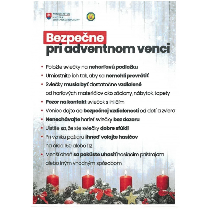 Bezpečne pri adventnom venci