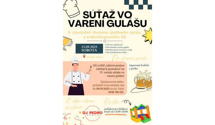 Varenie Gulášu a Otvoreni Multifunkčného športového areálu v Jalšovom